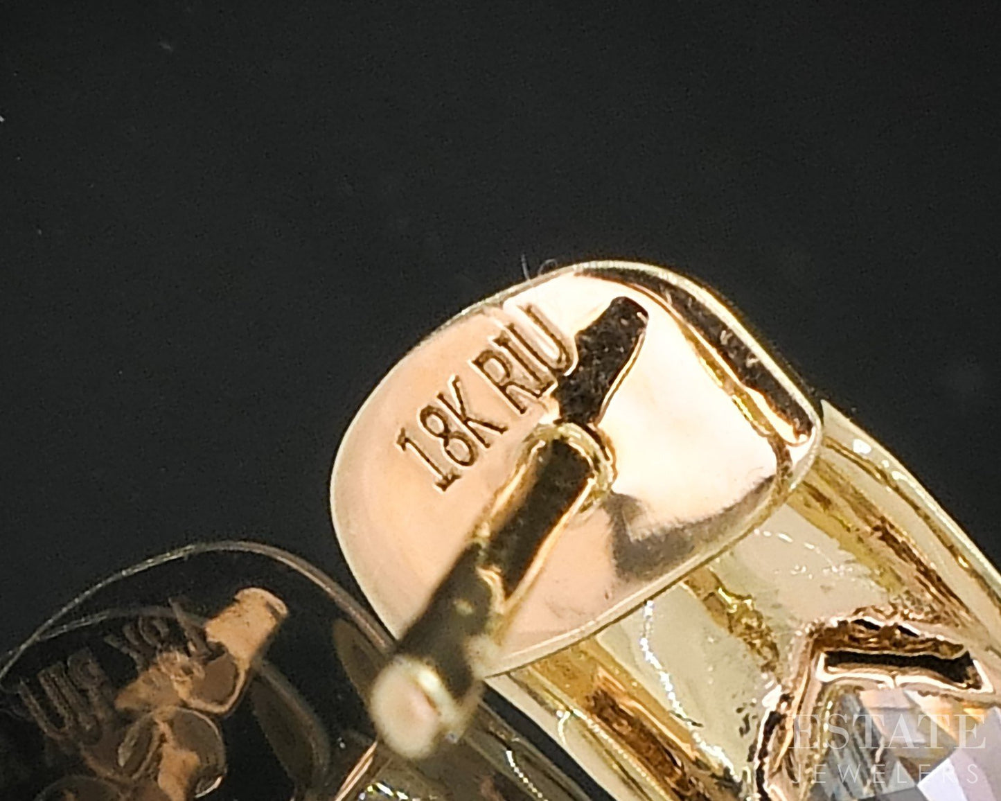 18k Yellow Gold Kite Shaped Natural .44ctw Diamond Hoop Earrings 4.5g i19188