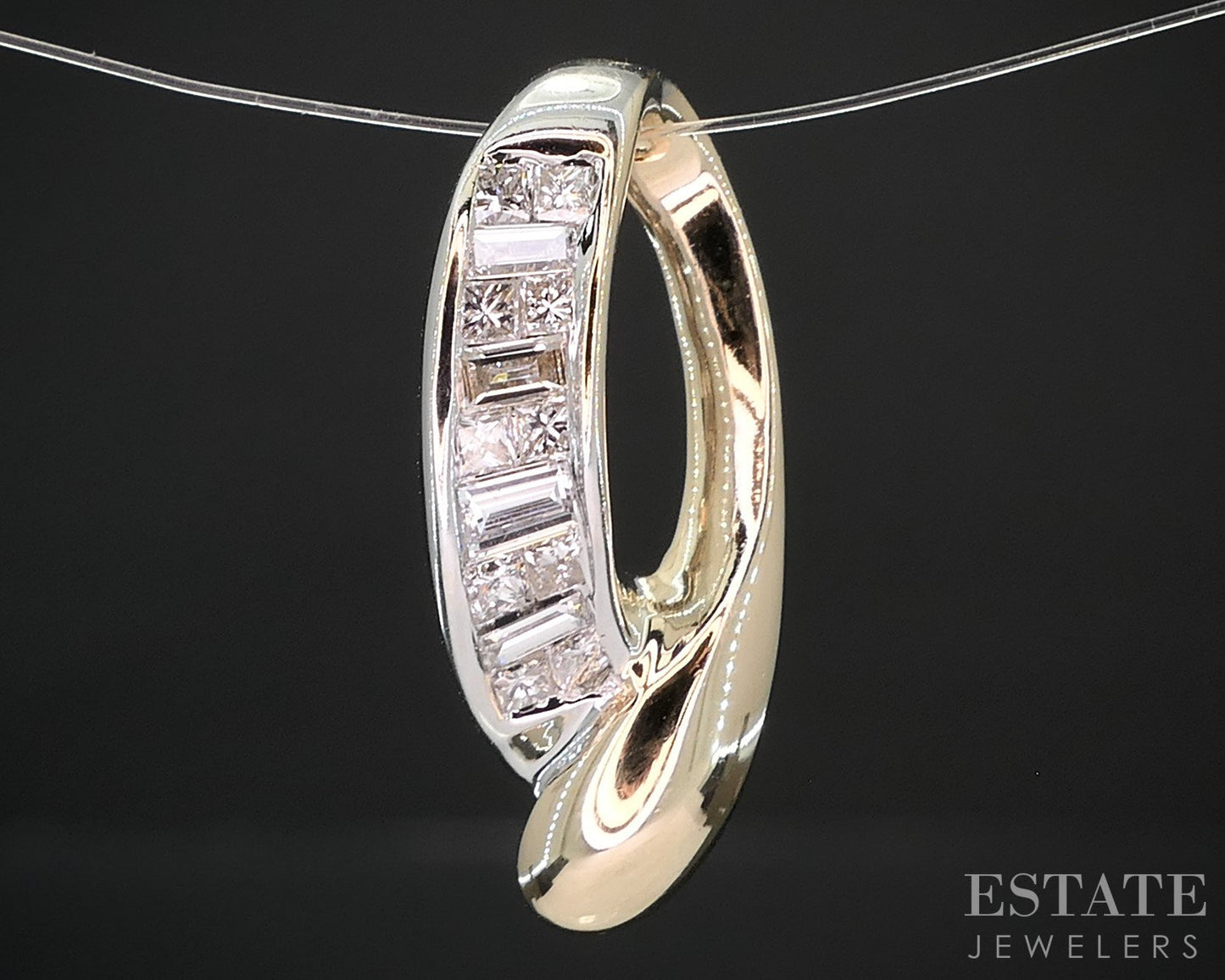 14k Yellow & White Gold Natural .16ctw Diamond Teardrop Pendant 2g i19208