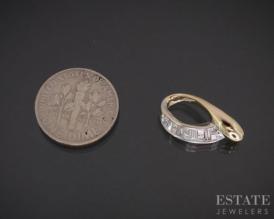 14k Yellow & White Gold Natural .16ctw Diamond Teardrop Pendant 2g i19208