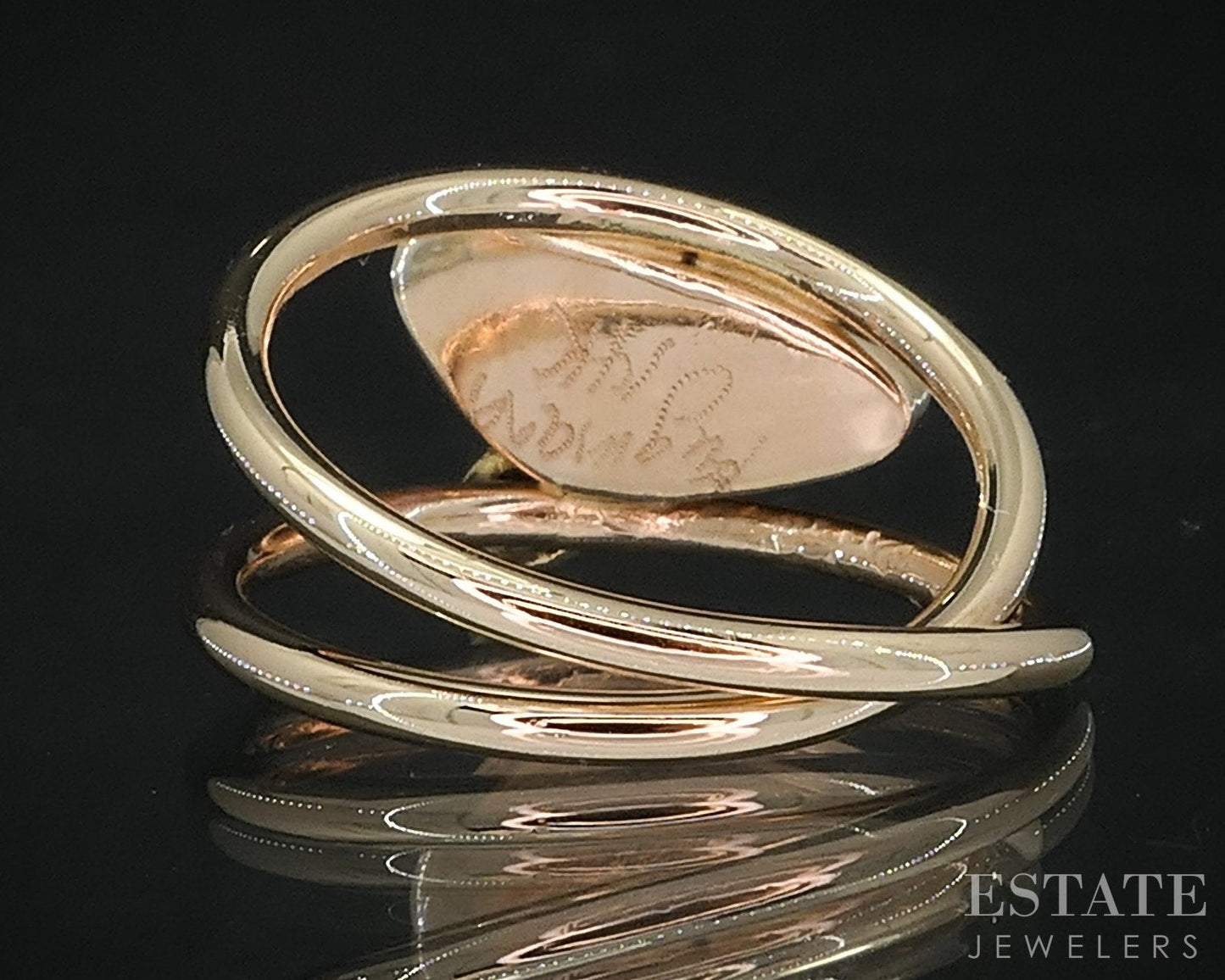 14k Yellow Gold Natural Boulder Opal Ladies Crossover Band Ring 4.1g i19210