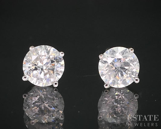 14k White Gold Round Natural .45ctw Diamond Stud Earrings i19213