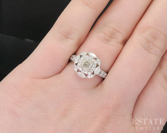 14k White Gold Natural 1.60ctw Diamond Neil Lane Halo Engagement Ring 4g i19194