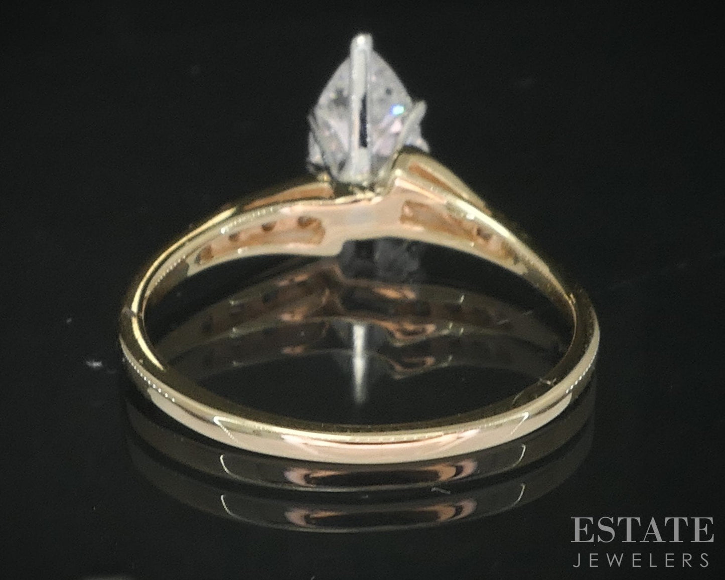 14k Yellow Gold Pear Natural .78ctw Diamond Engagement Ring 1.9g i19205