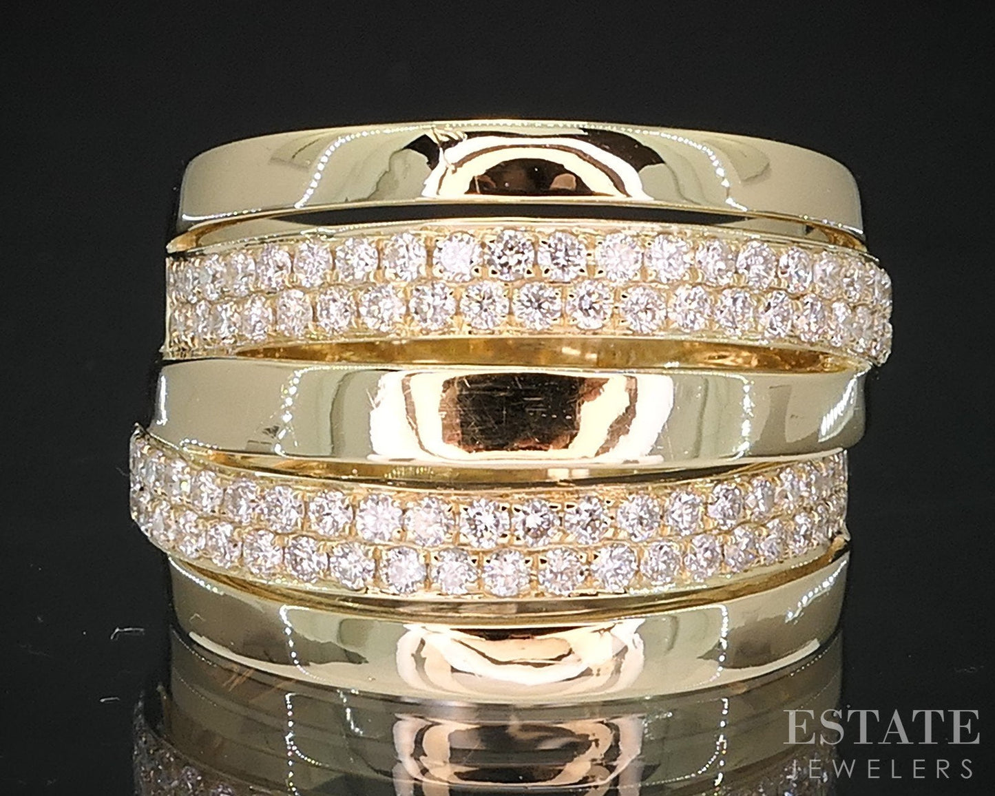 18k Yellow Gold Natural .66ctw Diamond CIRARI Ladies Band Ring 10.7g i19197