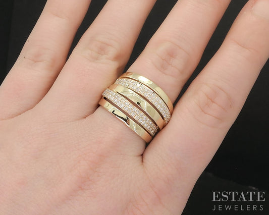 18k Yellow Gold Natural .66ctw Diamond CIRARI Ladies Band Ring 10.7g i19197