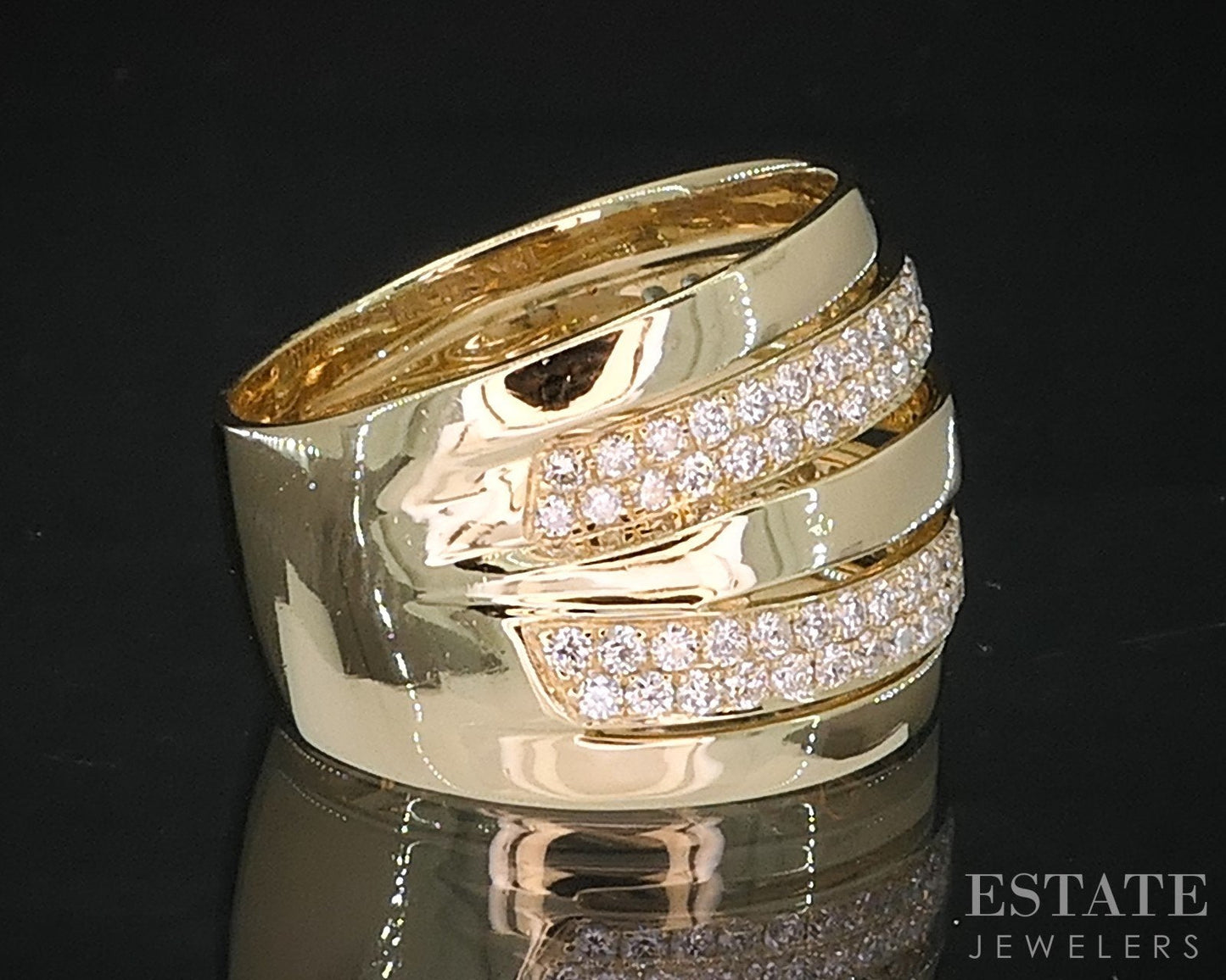 18k Yellow Gold Natural .66ctw Diamond CIRARI Ladies Band Ring 10.7g i19197