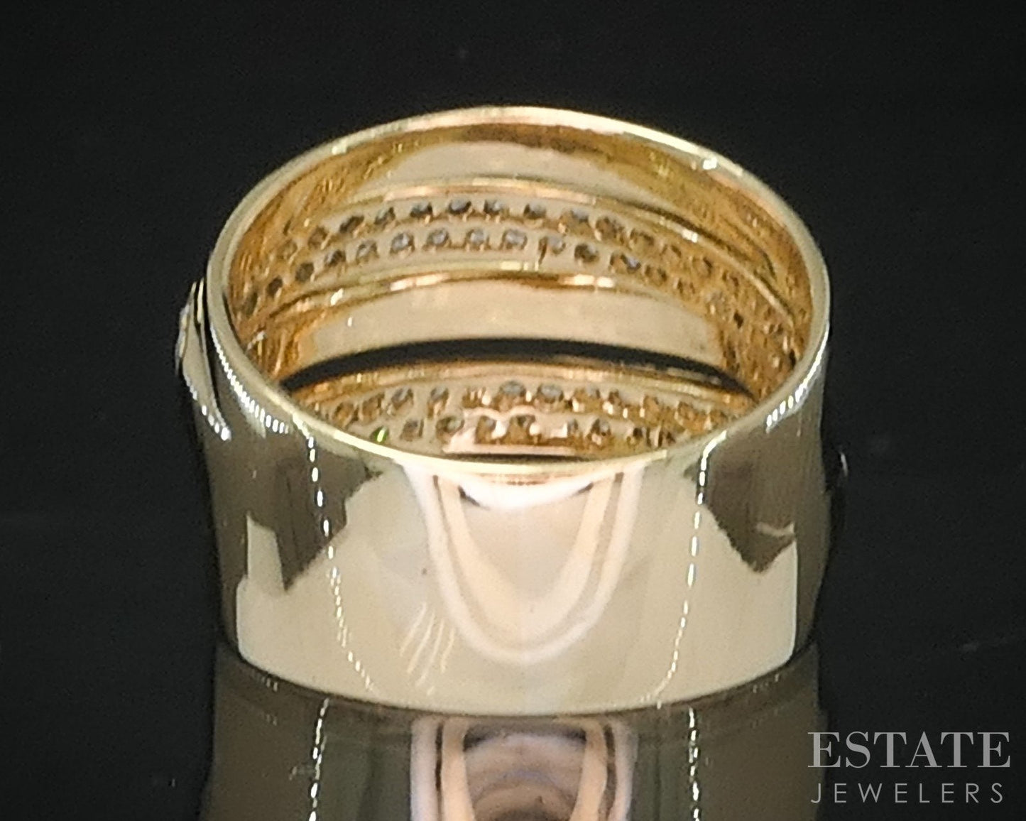 18k Yellow Gold Natural .66ctw Diamond CIRARI Ladies Band Ring 10.7g i19197
