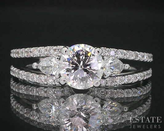 14k White Gold Natural 1.04ctw Diamond Gabriel & Co. Engagement Ring 4.2g i19202