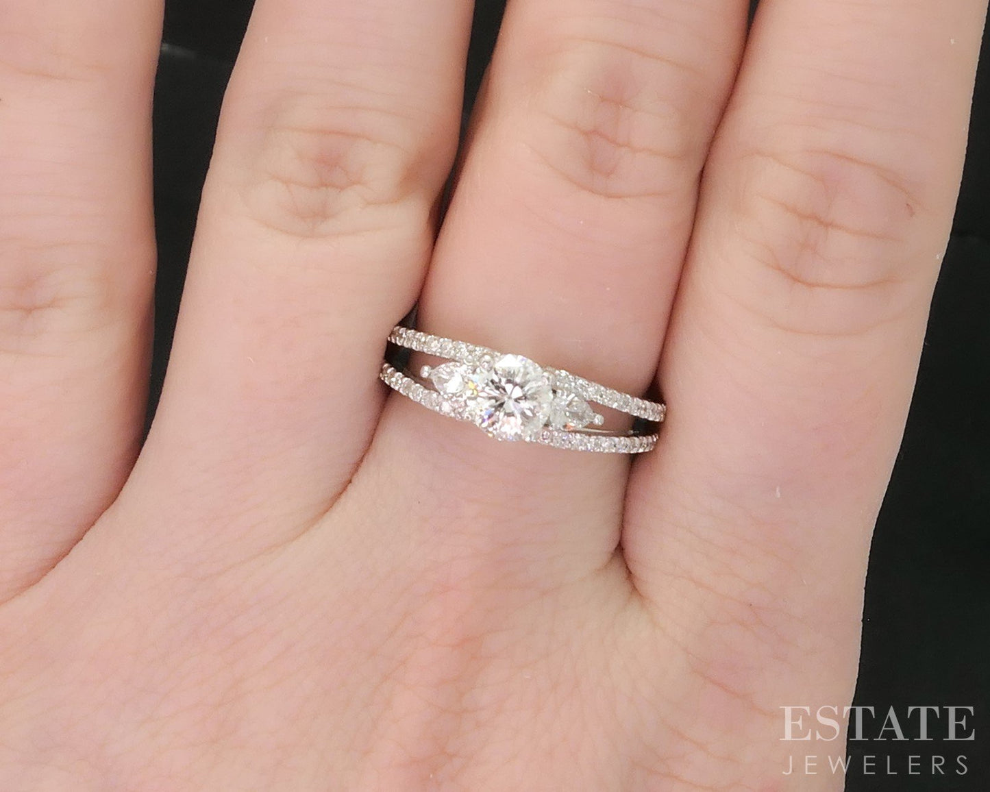 14k White Gold Natural 1.04ctw Diamond Gabriel & Co. Engagement Ring 4.2g i19202