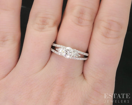 14k White Gold Natural 1.04ctw Diamond Gabriel & Co. Engagement Ring 4.2g i19202