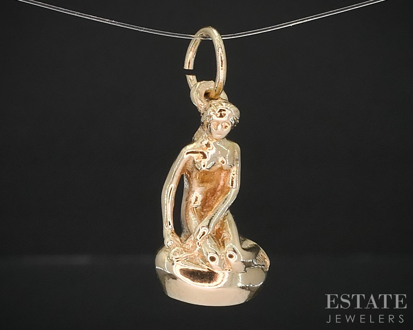 14k Yellow Gold The Little Mermaid Bernhard Hertz Denmark Charm 3.1g i19201