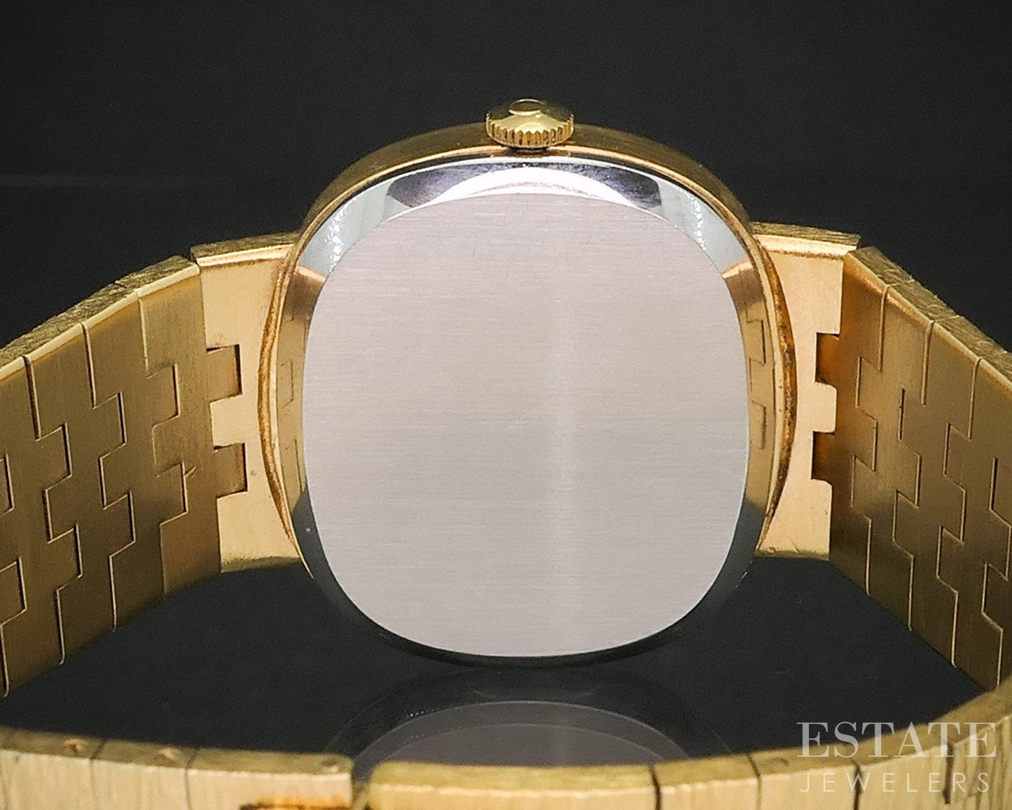 Vintage 1975 Omega Gold Tone Cal. 625 TV Bark Finish Mens Watch i19225