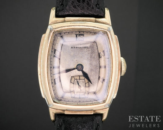 Antique Hamilton Gold Filled Cal. 987-E Art Deco Dial Mens Watch i19231