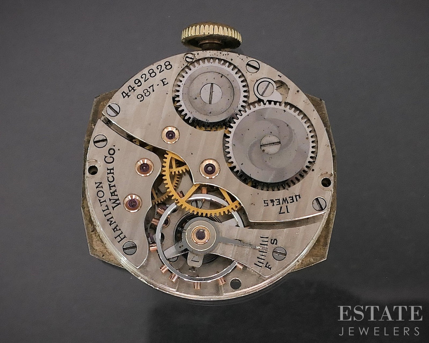 Antique Hamilton Gold Filled Cal. 987-E Art Deco Dial Mens Watch i19231
