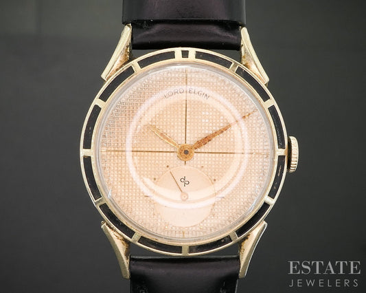 Antique Lord Elgin Gold Filled Cal. 680 Art Deco Honeycomb Mens Watch i19227