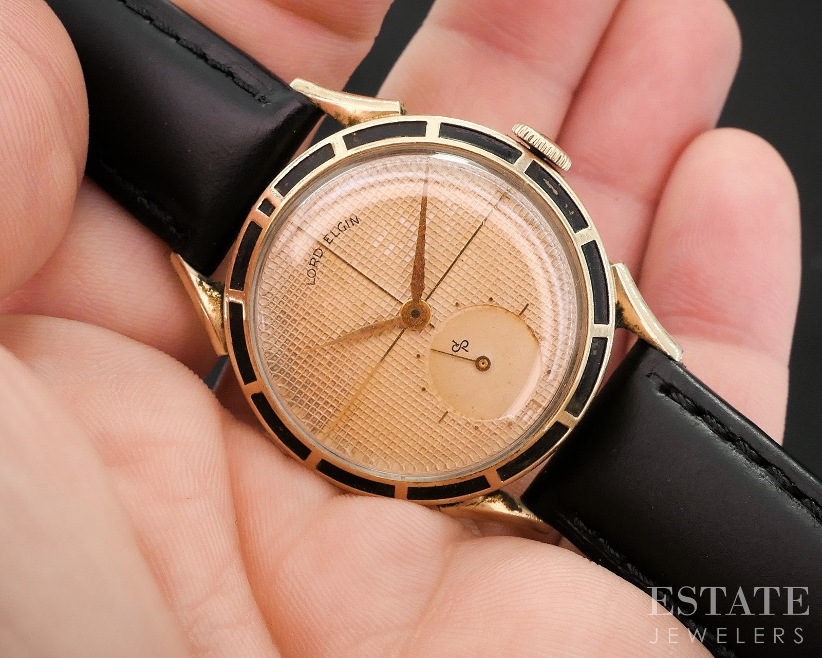 Antique Lord Elgin Gold Filled 680 Art Deco Honeycomb Mens