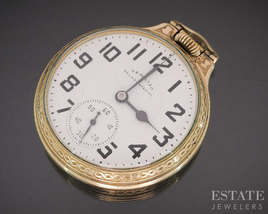 Antique Gold Filled Hamilton 992B Railway Special 21j Pocket Watch i19224