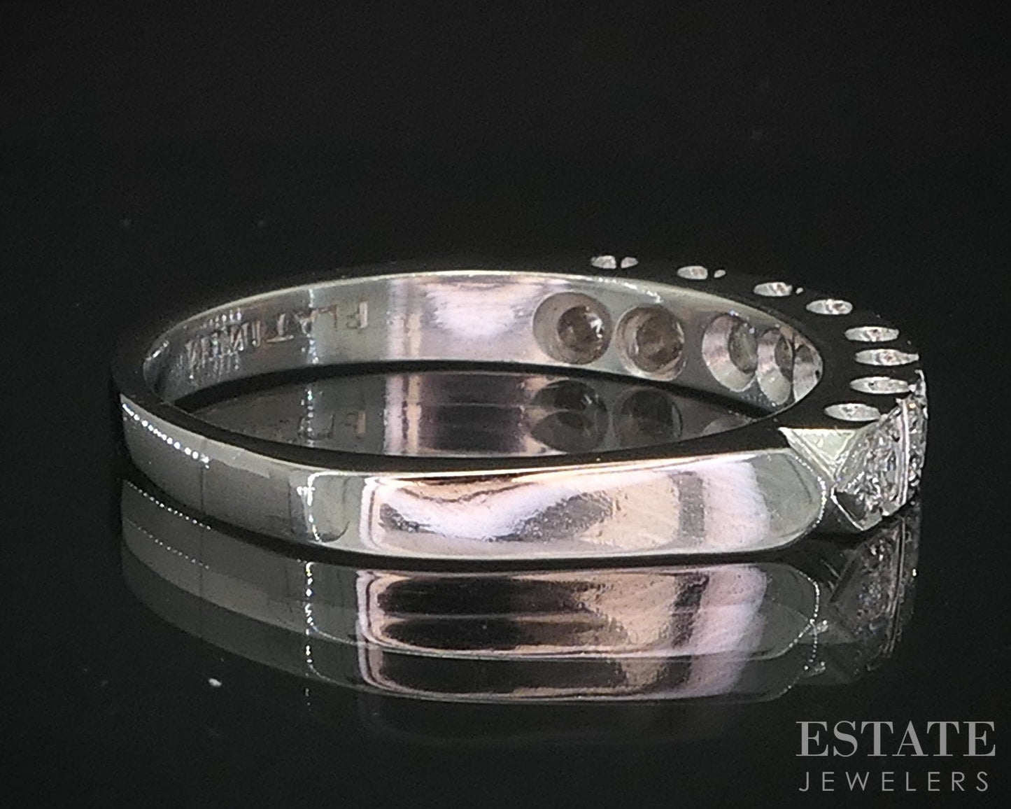 Vintage Platinum Round Natural .28ctw Diamond Ladies Wedding Band 6.8g i19240