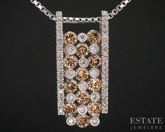 14k White Gold EFFY Natural .39ctw Diamond Ladies Necklace 6.7g 20"L i19241