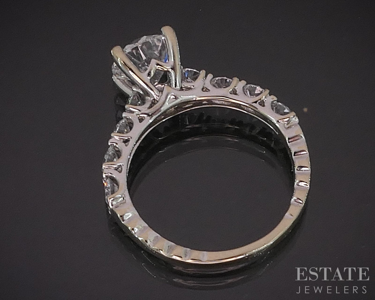 18k White Gold IGI Lab Created Round 1.50ct Diamond Engagement Ring 3.4g i19245