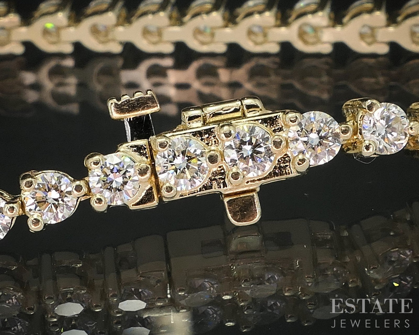 14k Yellow Gold Natural 4.60ctw Diamond Ladies Tennis Bracelet 12g 7.25"L i19261