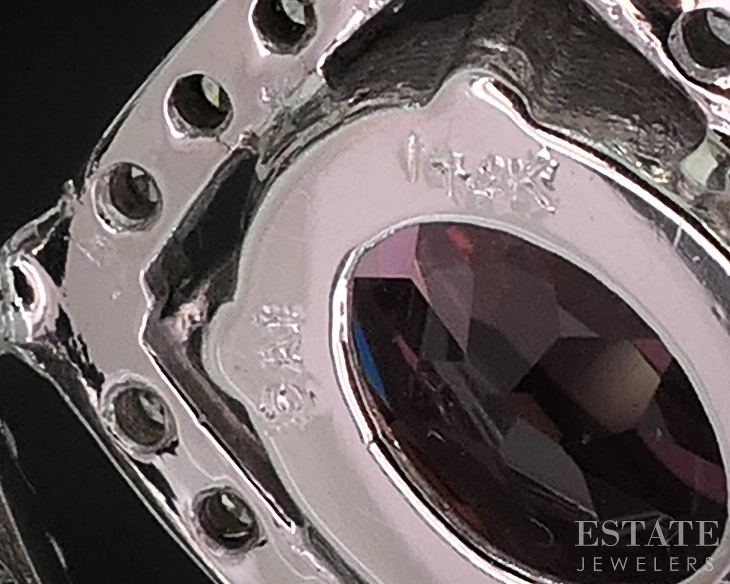 14k White Gold Natural Pink Tourmaline & Diamond Necklace 9.7g 24"L i19263