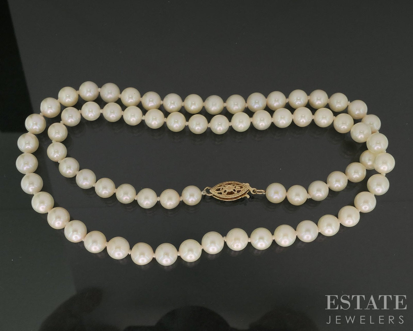 14k Yellow Gold 5.7mm Cultured Pearl Ladies Necklace 18"L i19271b