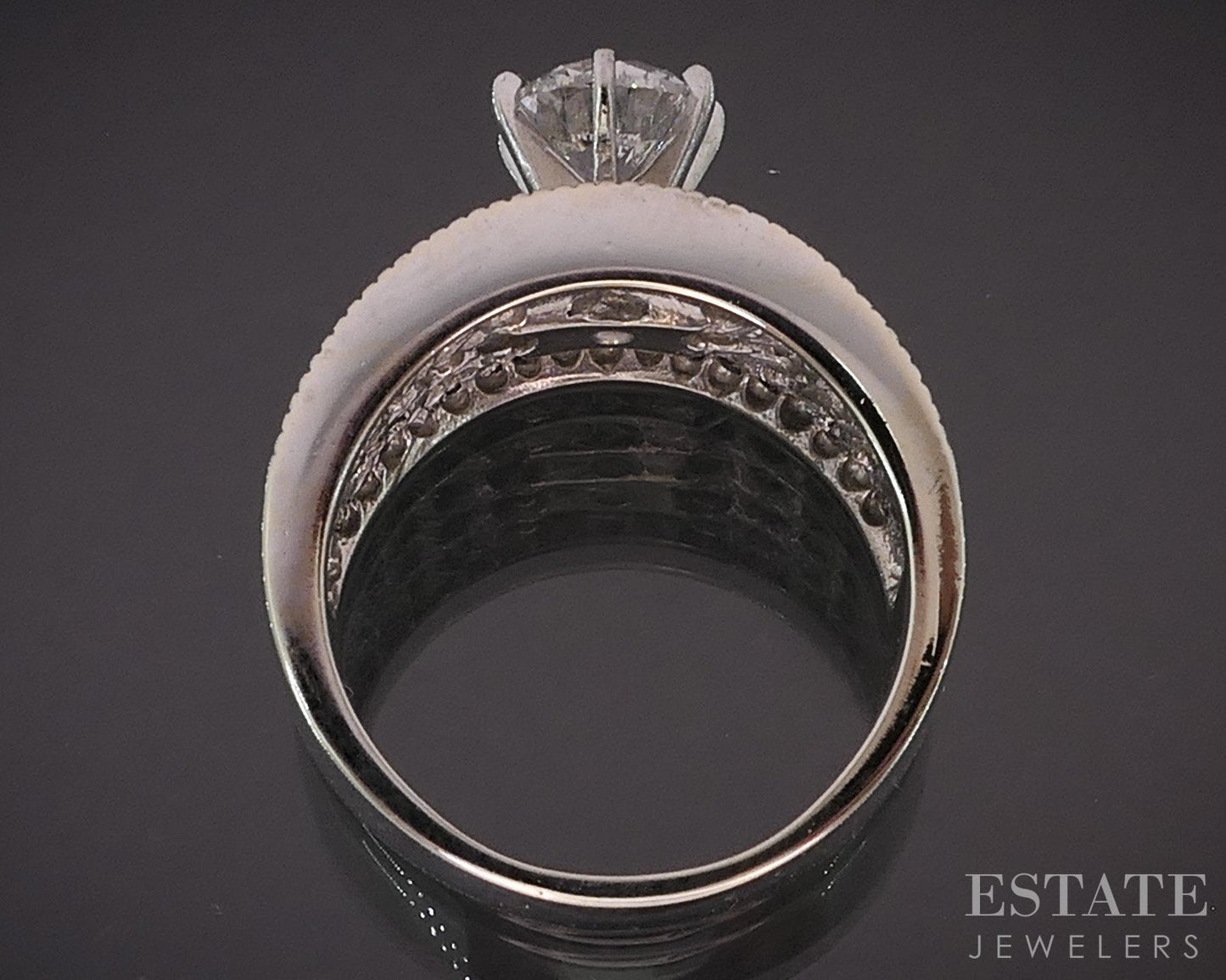 14k White Gold Round LEO Natural 2.40ctw Diamond Engagement Ring 14.3g i19280