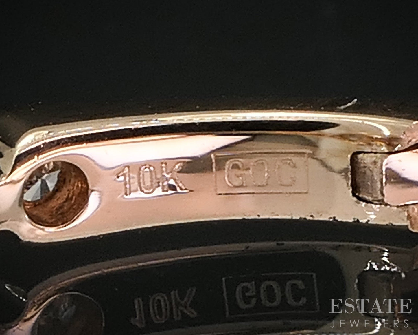 10k Rose Gold Round Natural .12ctw Diamond Hoop Huggie Earrings 1.9g i19295