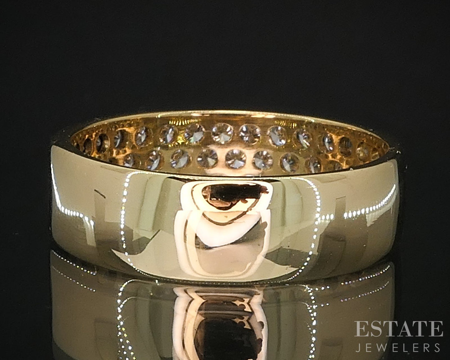 18k Yellow Gold Round Natural 1.00ctw Diamond Band Ring 5.1g i19297