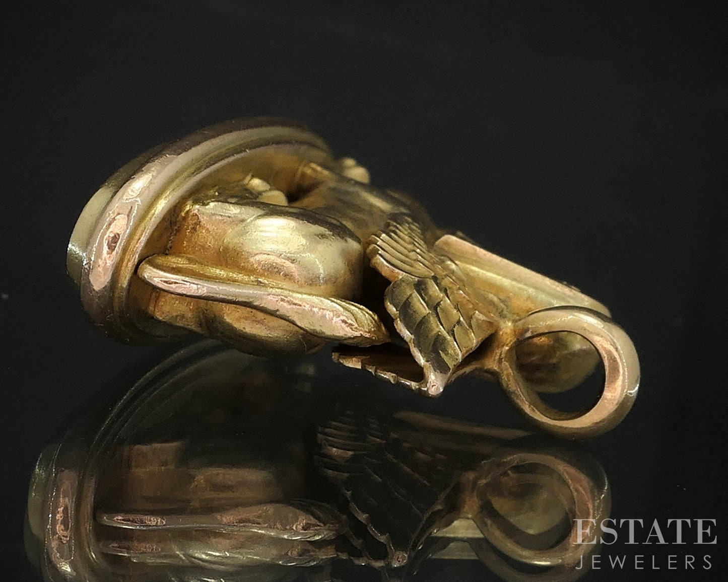 Antique Victorian 14k Yellow Gold Egyptian Revival Sphinx Fob Pendant 8g i19303