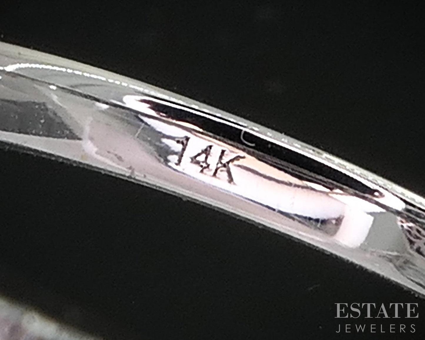 Art Deco 14k White Gold Natural Diamond & Sapphire Cocktail Ring 2.8g i19300