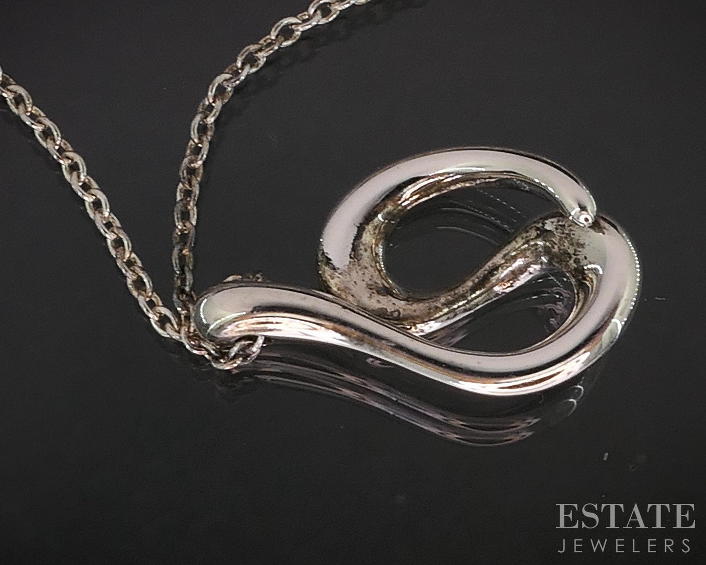 Sterling Silver Tiffany & Co. Elsa Peretti Wave Ladies Necklace 2.7g 16"L i19322