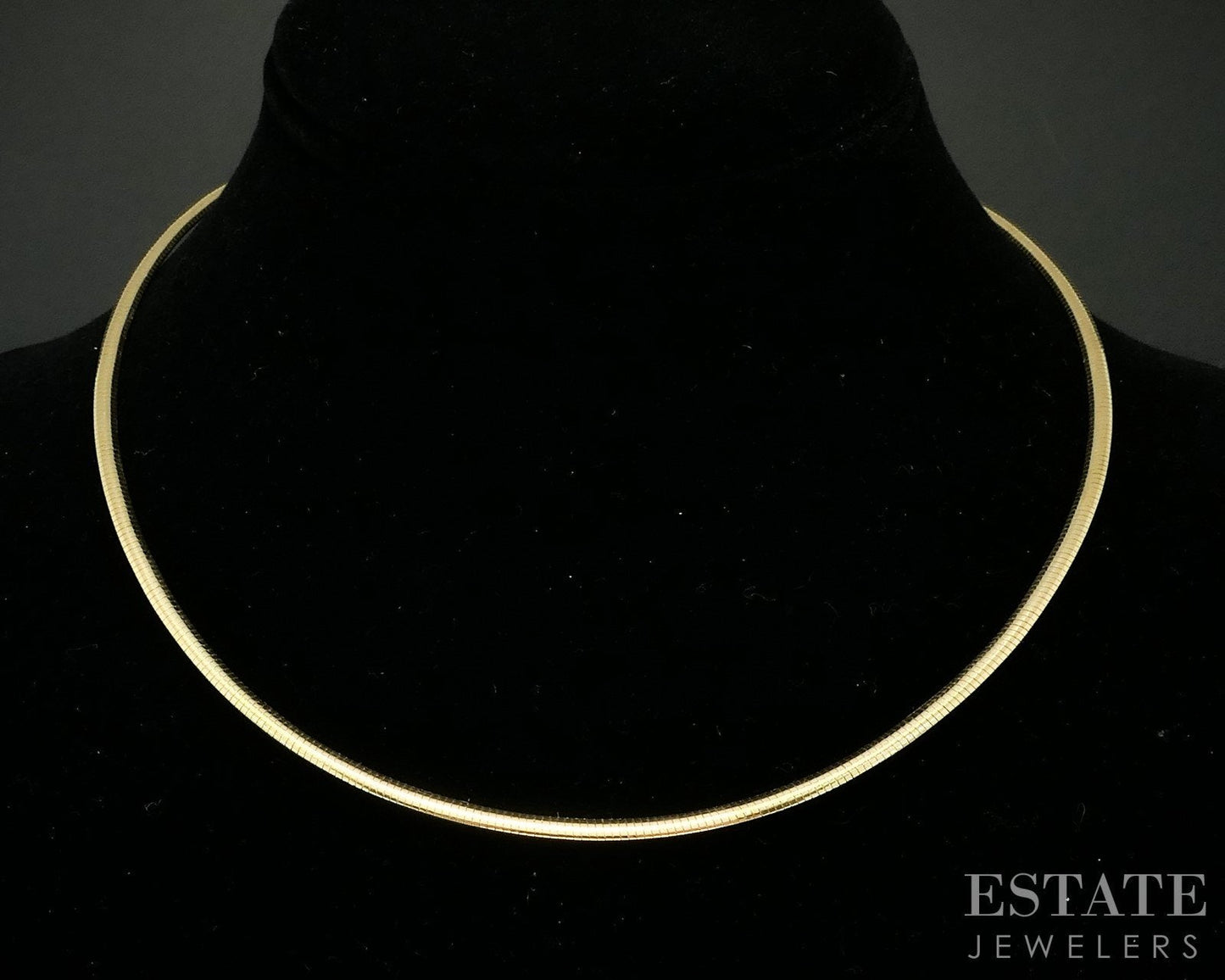 10k Yellow & White Gold 3mm Omega Chain Reversible Necklace 11.8g 16.5"L i19307