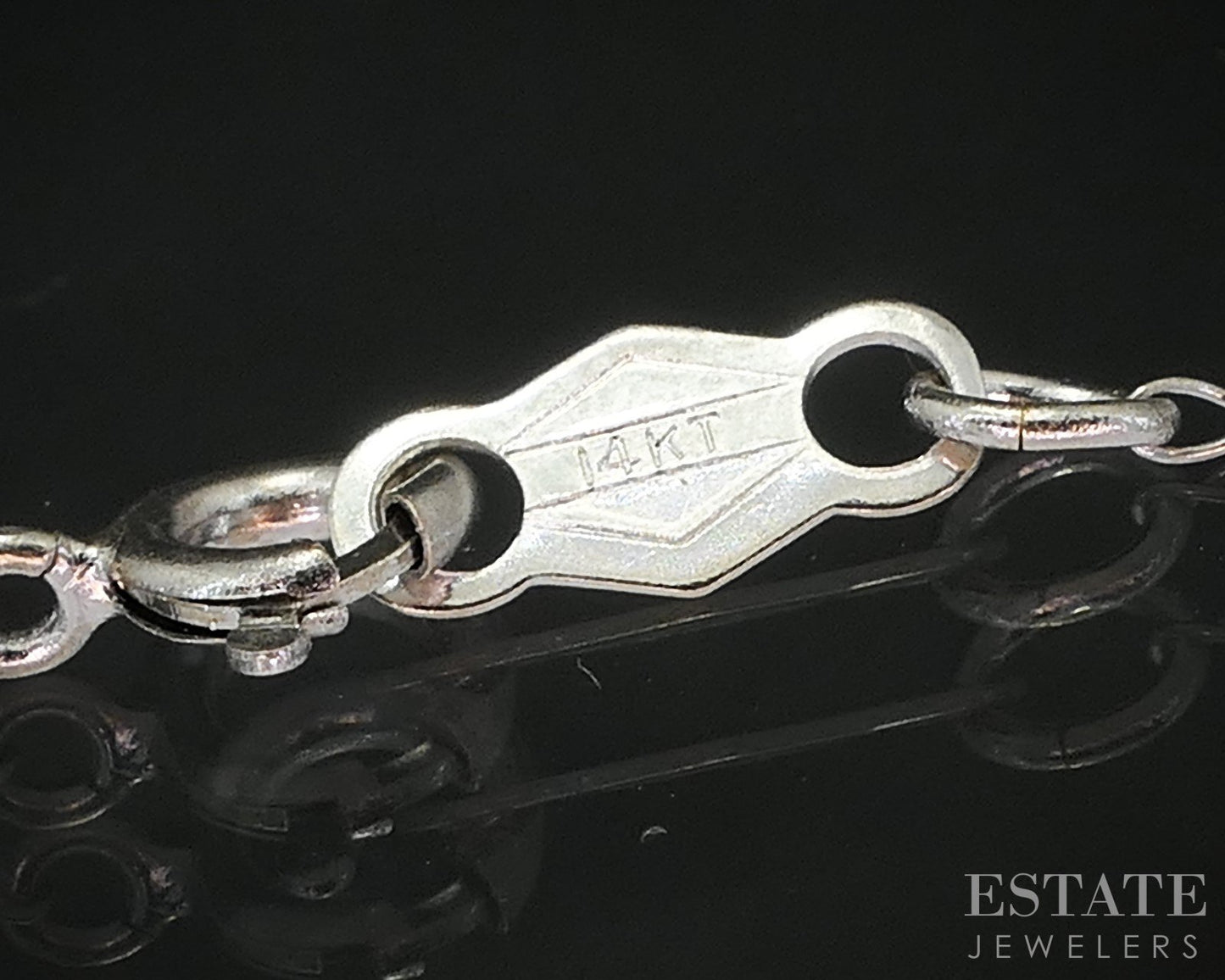 Vintage 14k White Gold Natural .35ctw Diamond Heart Necklace 2.7g 18"L p83440