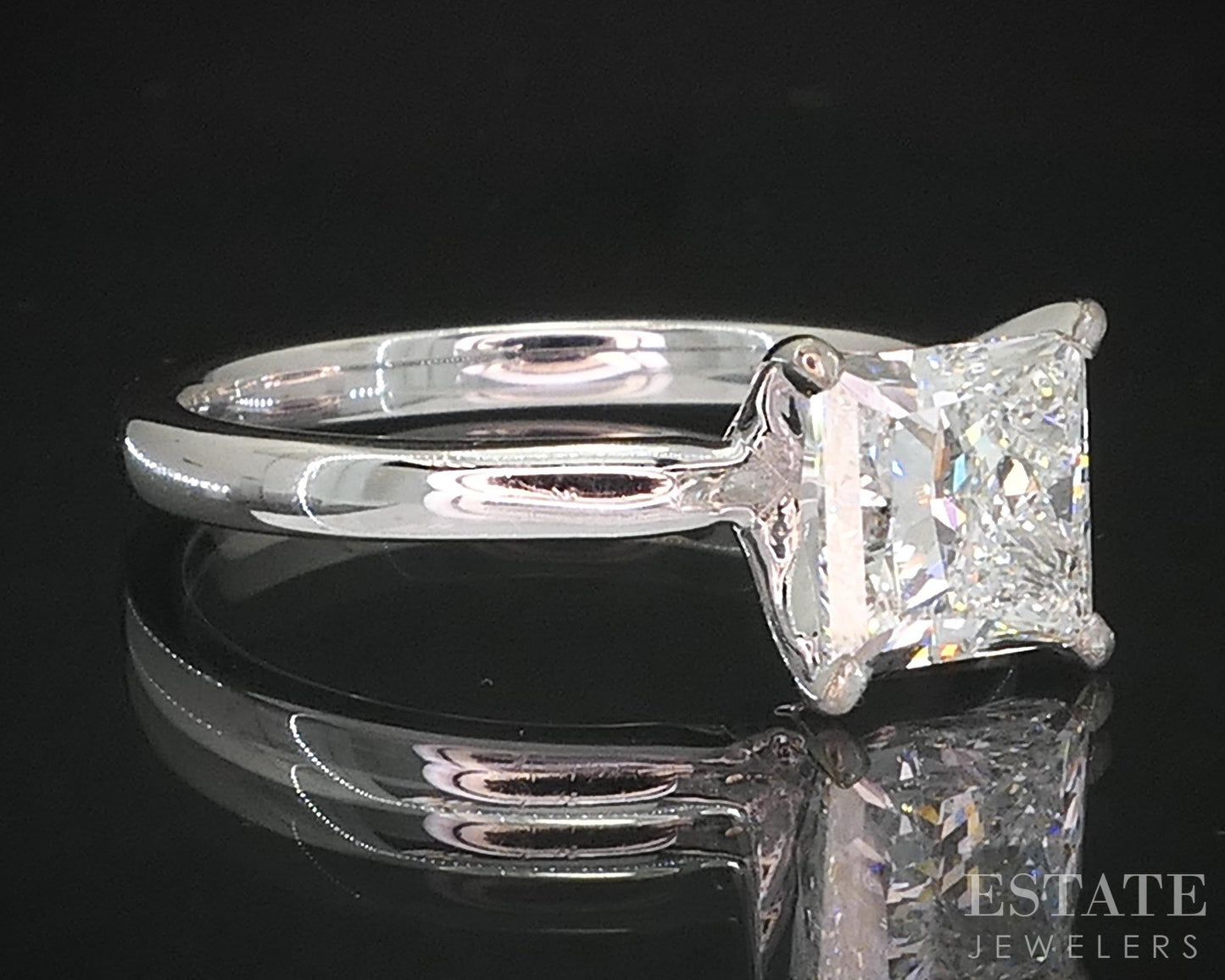 14k White Gold IGI Princess Lab Created 2.00ct Diamond Solitaire Ring i19345