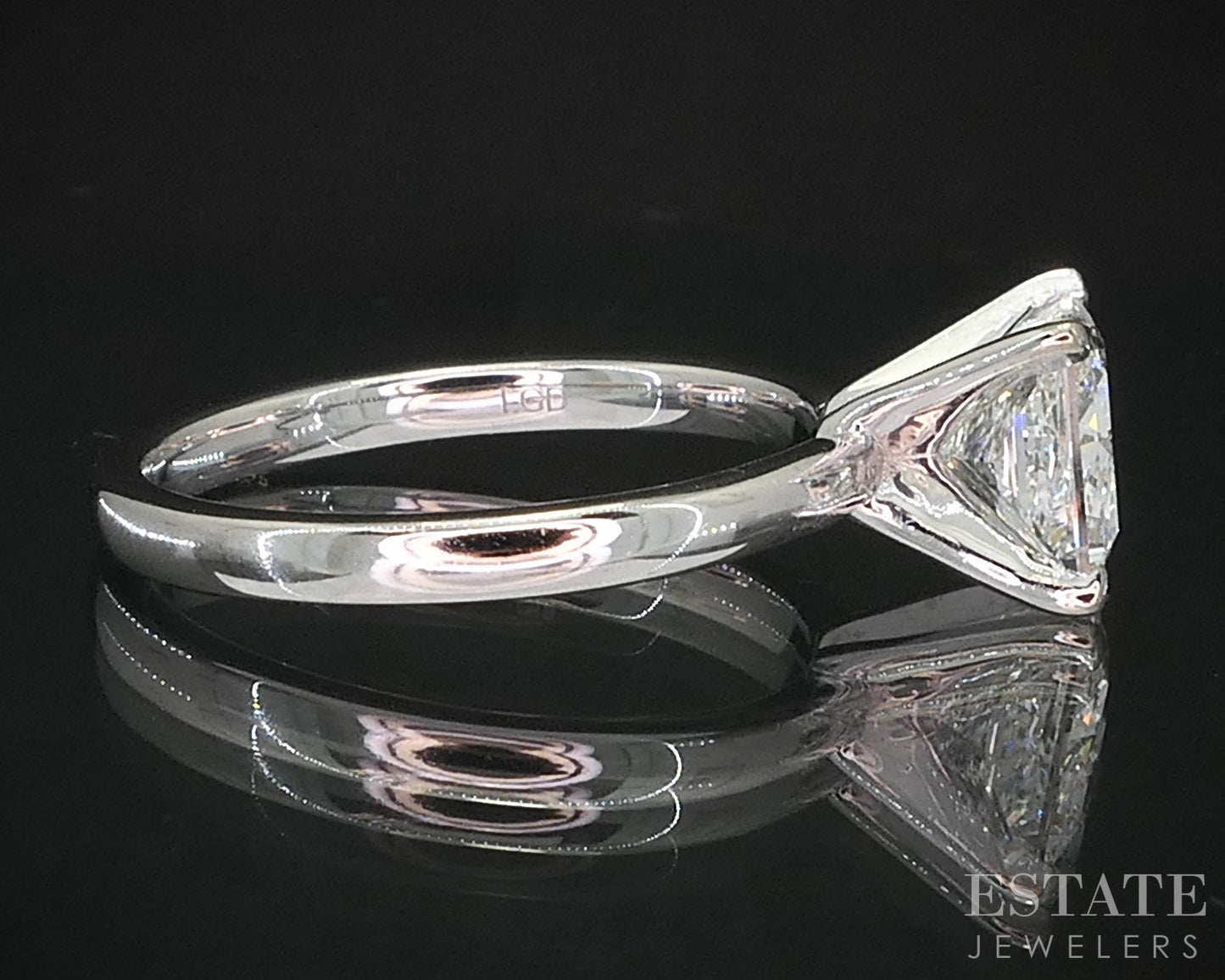 14k White Gold IGI Princess Lab Created 2.00ct Diamond Solitaire Ring i19345