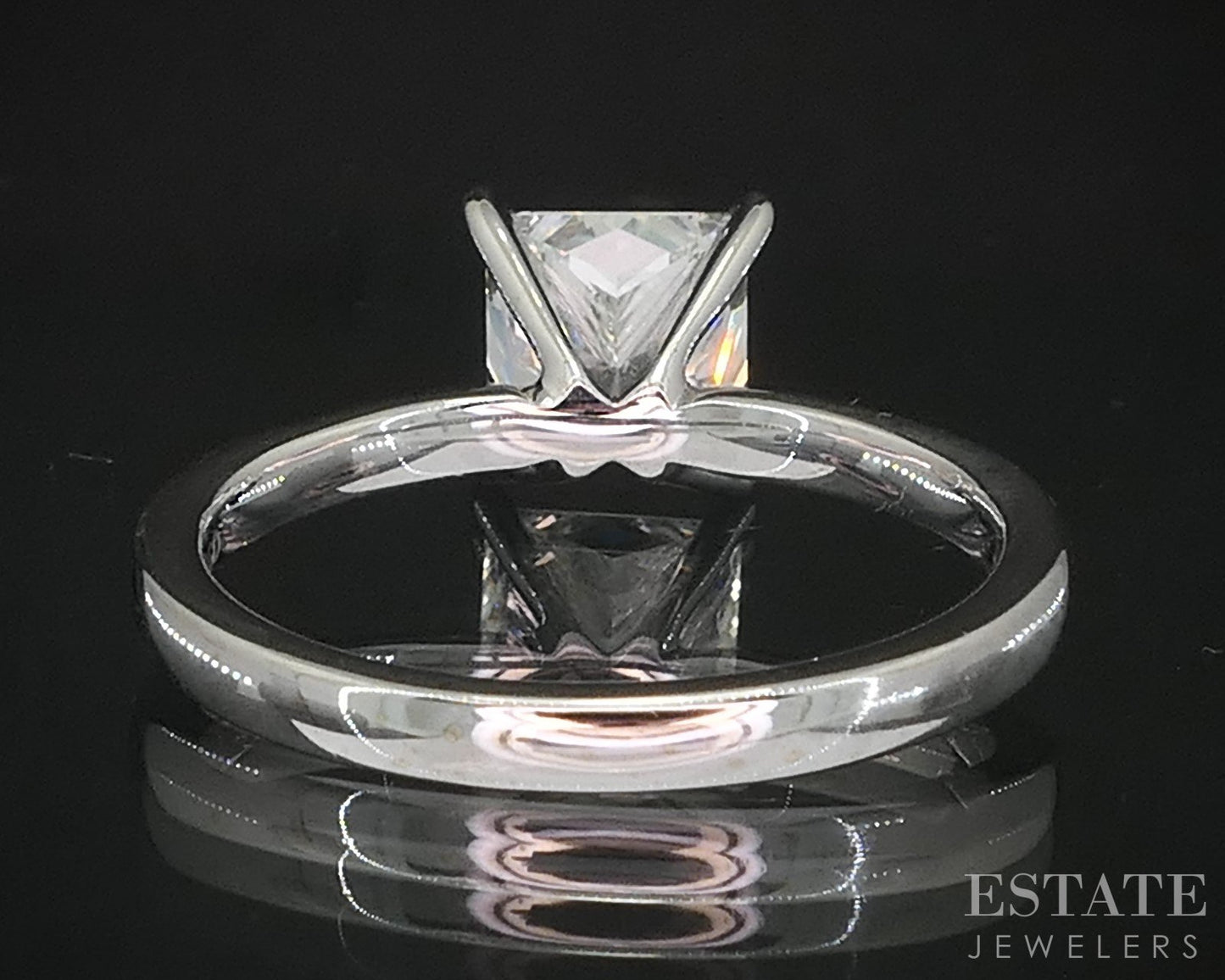 14k White Gold IGI Princess Lab Created 2.00ct Diamond Solitaire Ring i19345