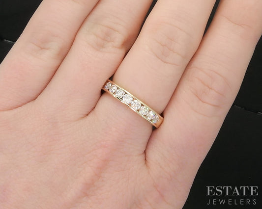 14k Yellow Gold Round Natural .50ctw Diamond Ladies Wedding Band 5g i19350
