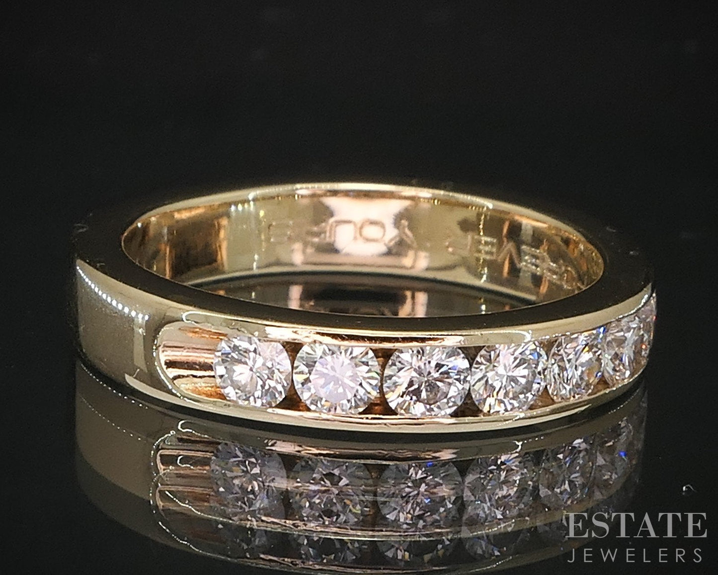 14k Yellow Gold Round Natural .50ctw Diamond Ladies Wedding Band 5g i19350