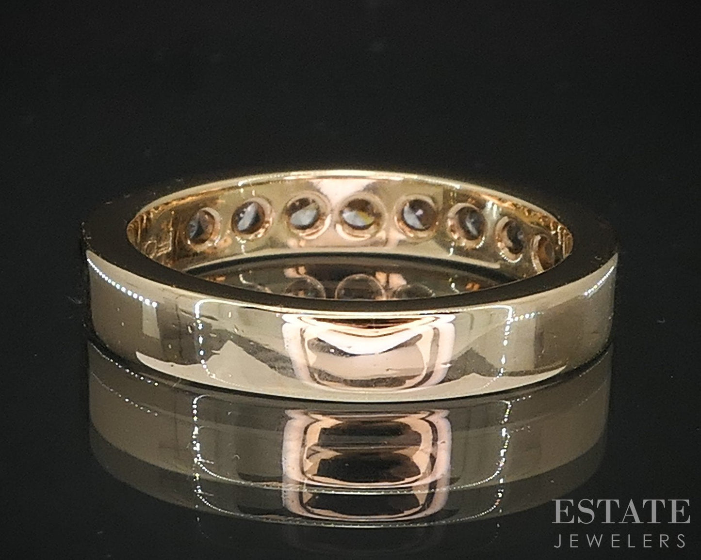 14k Yellow Gold Round Natural .50ctw Diamond Ladies Wedding Band 5g i19350