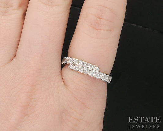 14k White Gold Pnina Tornai Natural 1ctw Diamond Ladies Bypass Band 3.7g i19342