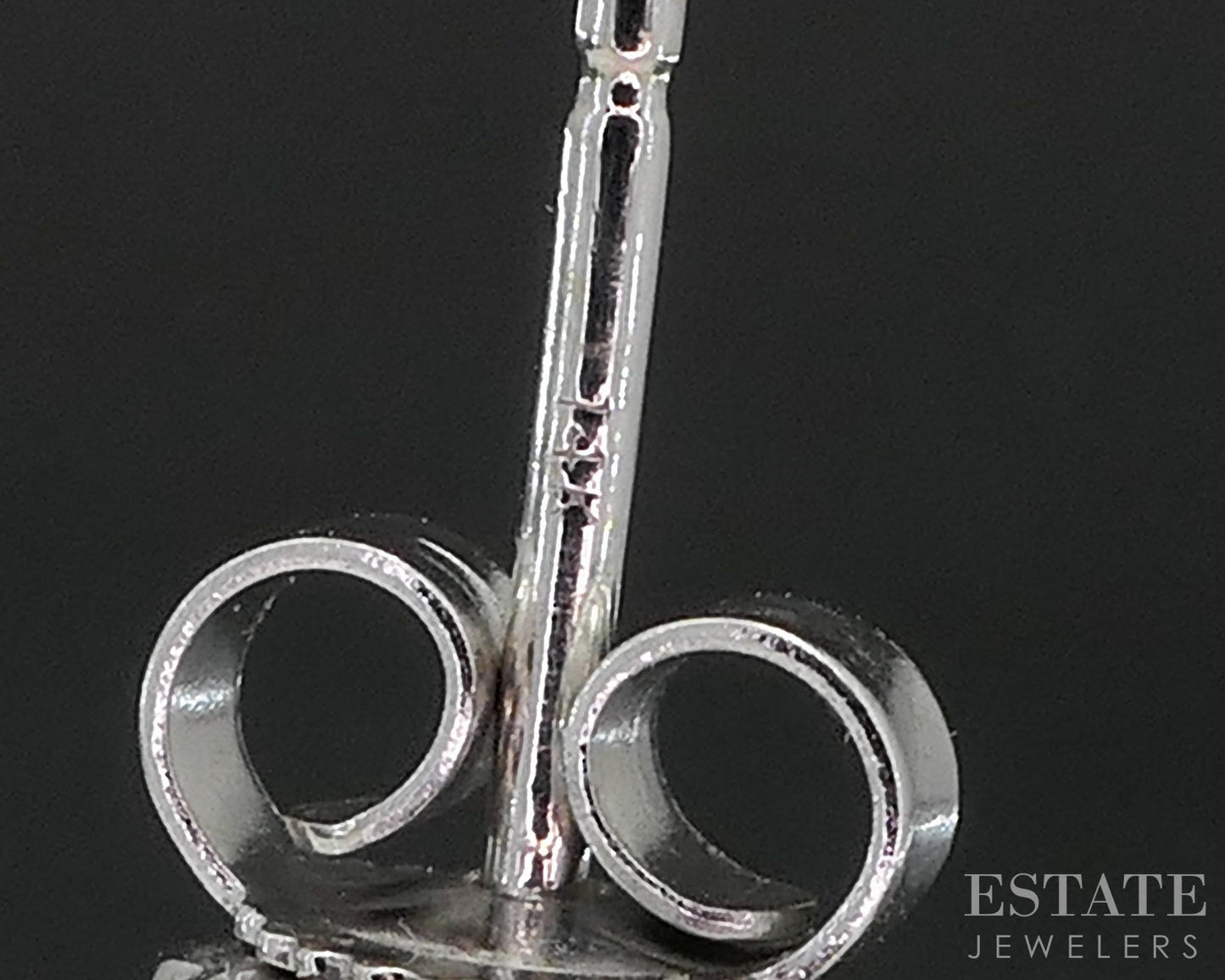 14k White Gold Natural Ruby & Diamond Halo Stud Earrings 1.7g i19320