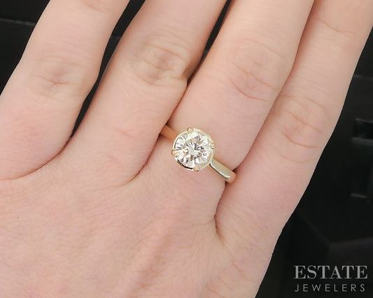 14k Yellow Gold Round GIA Natural 1.68ct Diamond Solitaire Ring i19363