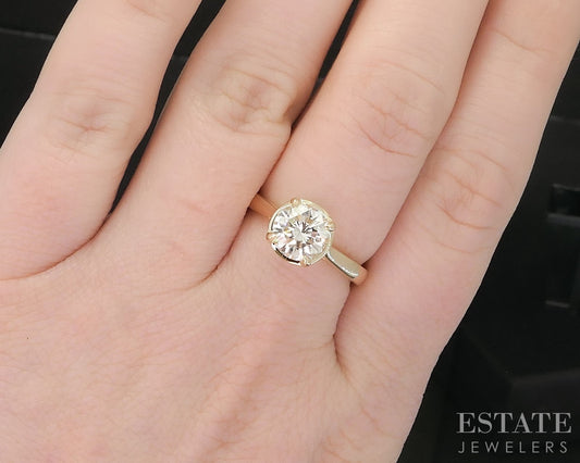 14k Yellow Gold Round GIA Natural 1.68ct Diamond Solitaire Ring i19363