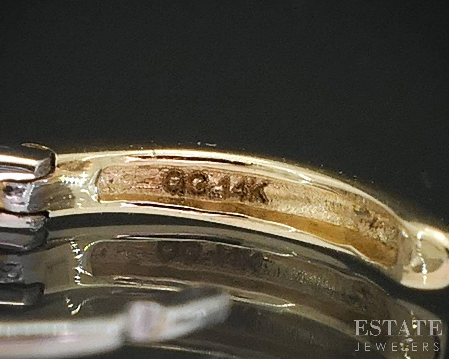 14k Yellow & White Gold Reversible Huggie Hoop Earrings 0.8g i19383b