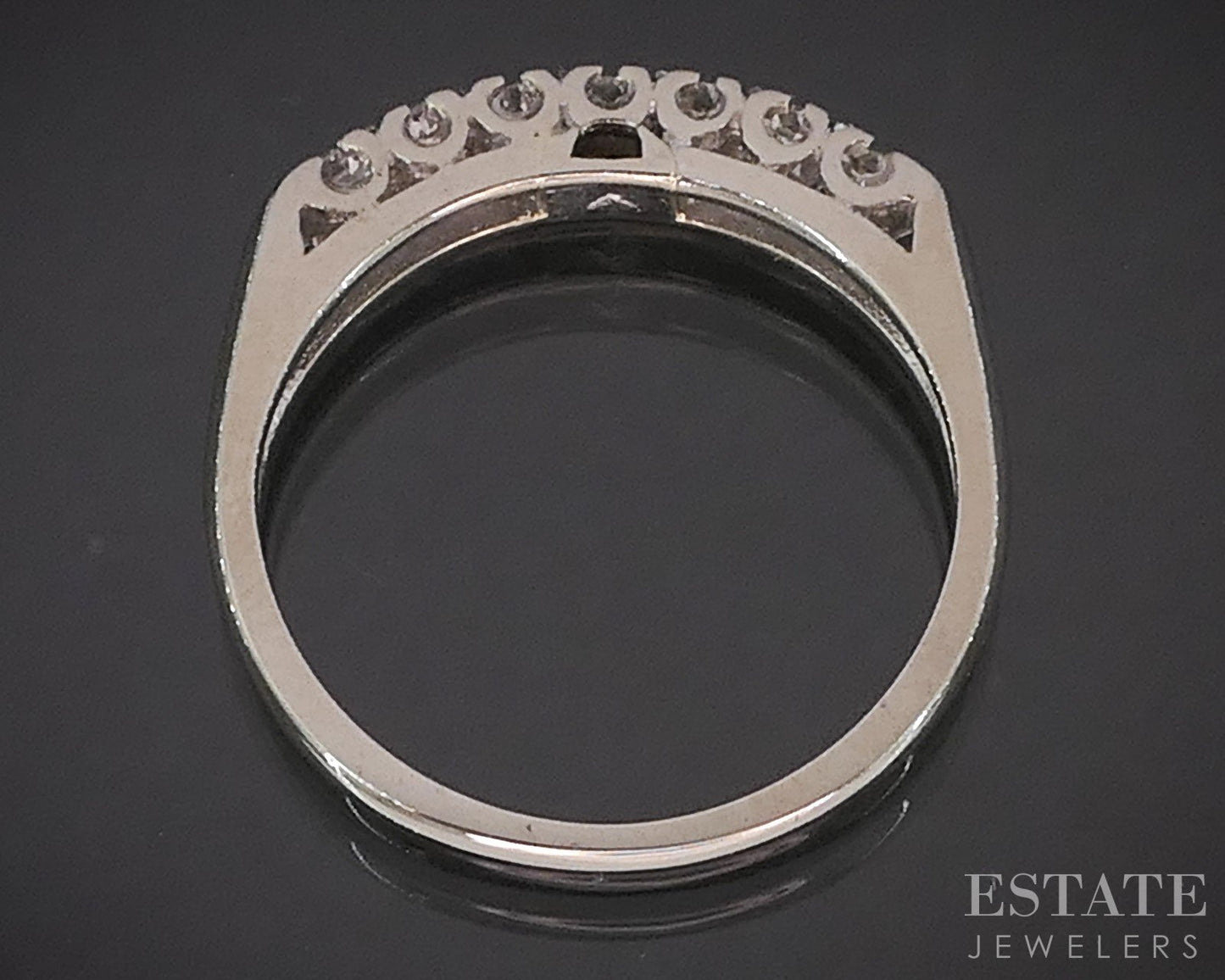 Antique 14k White Gold Natural .15ctw Diamond Ladies Wedding Band 1.7g i19399b