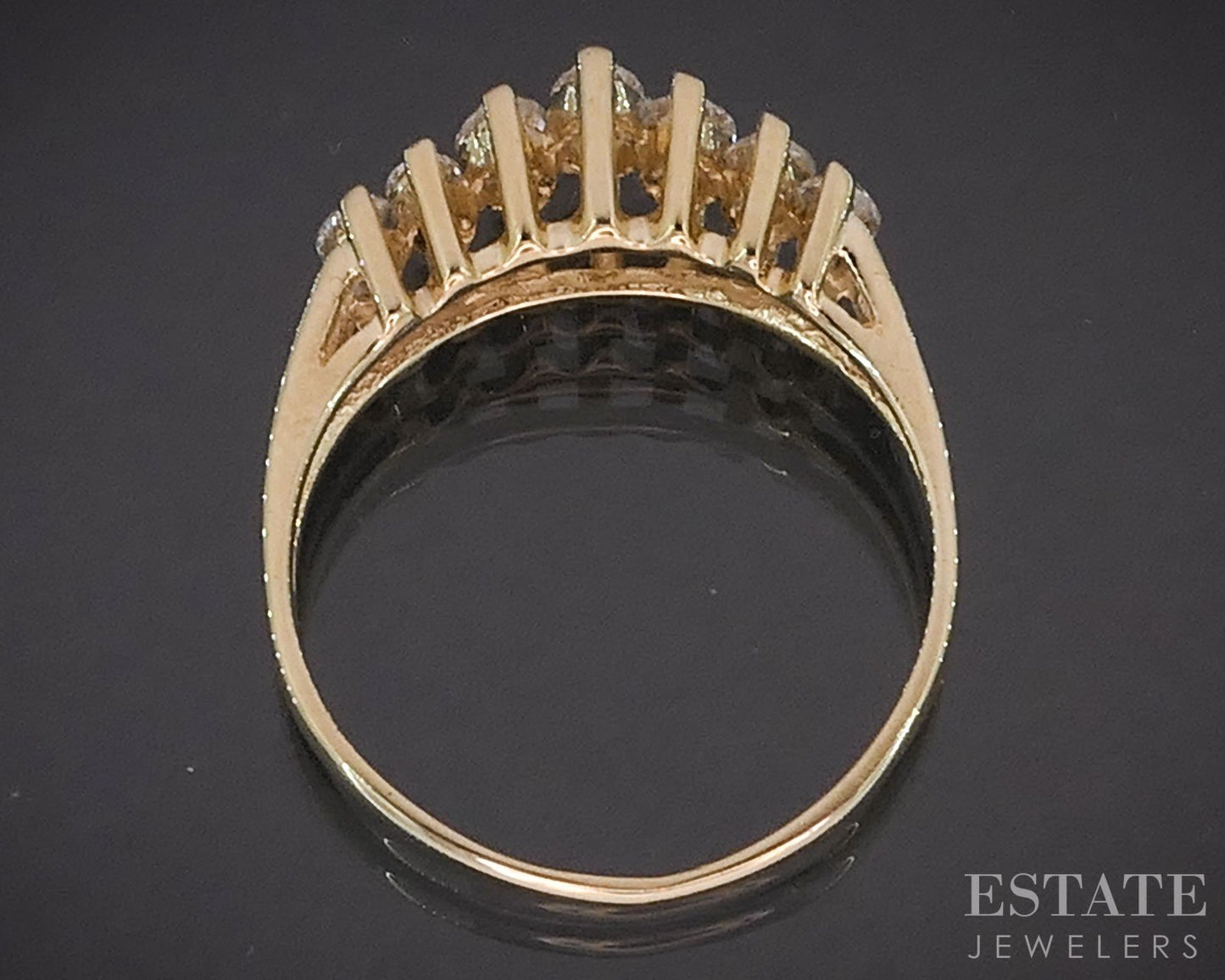 14k Yellow Gold Marquise Natural .60ctw Diamond Ladies Band Ring 2.4g i19397b
