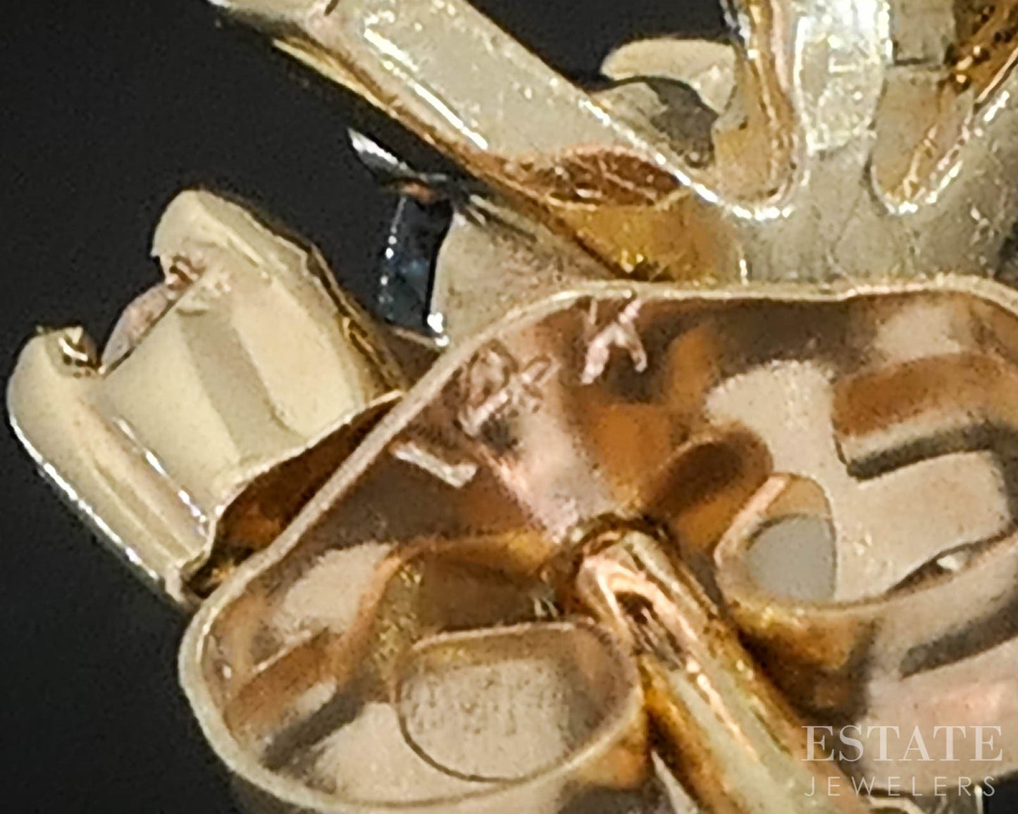 14k Yellow Gold Natural Sapphire & Diamond Cluster Stud Earrings 1.9g i19402b