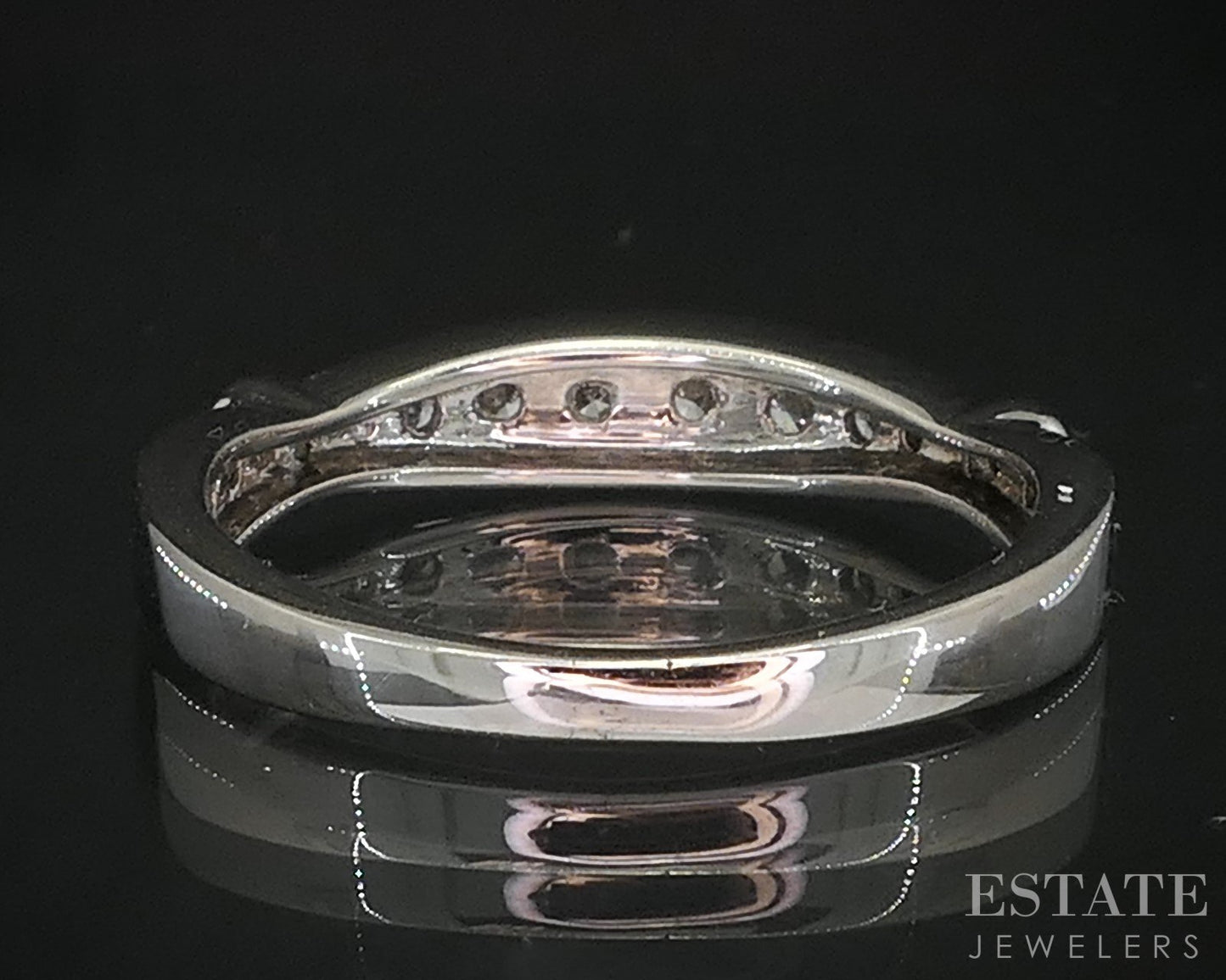 14k White Gold Round Natural .25ctw Diamond Ladies Wedding Band 2.4g i19411